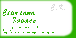 cipriana kovacs business card